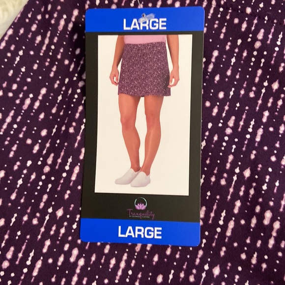 Tranquility Skorts size L brand new with tags color purple and white design - Picture 8 of 12